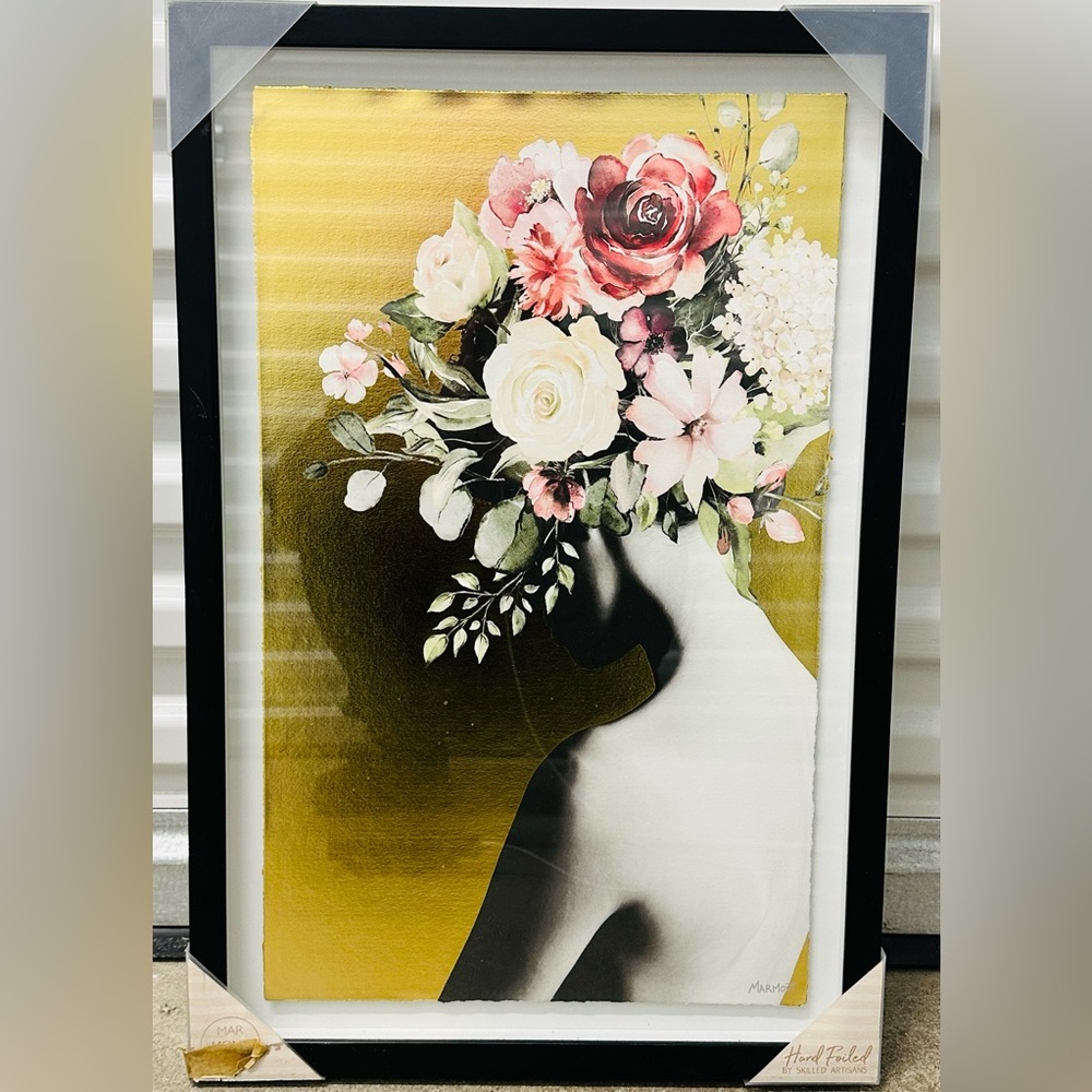 BRAND NEW MARMONT HILL HAND FOILED
Glam Framed Fine Art Print Woman With Flowers